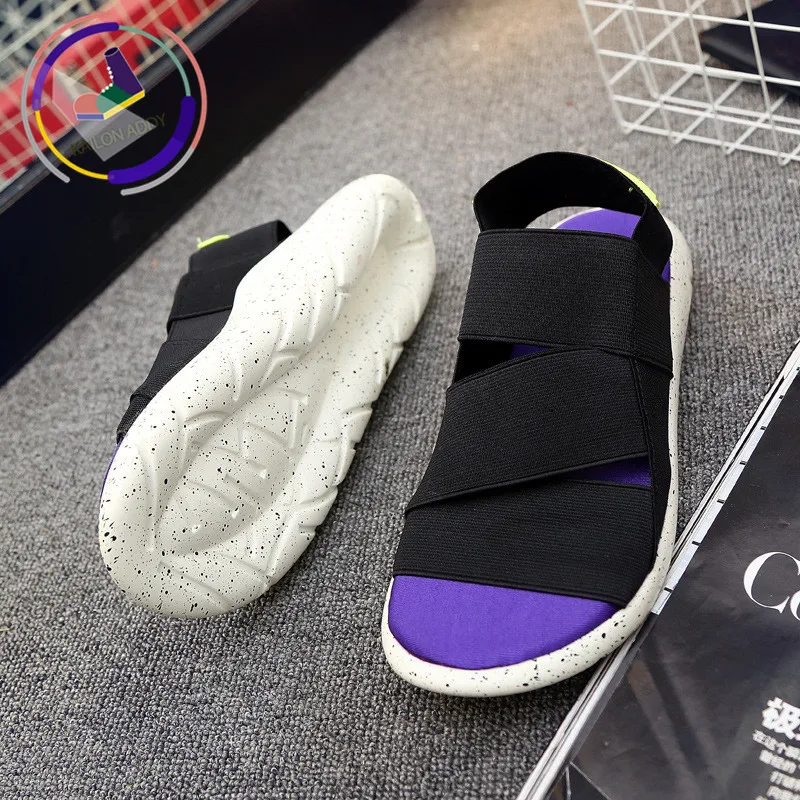 

KAILON ADDY 2019 Summer New Ladies Slippers Thick Bottom Sandals and Slippers Couples Word Shoes Roman Beach Shoes