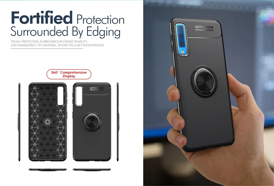 Ring Stand Case for Samsung Galaxy A7 2018 Case Magnetic Car Holder Phone Cover for Samsung Galaxy A6 plus A6 A9 2018 TPU Coque  (12)
