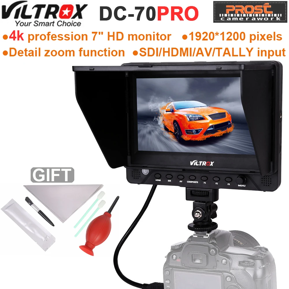 Viltrox DC-70PRO 7 Inch Field Monitor HD Camera Video 4K Monitor HDMI SDI AV Input 1920x1200 for Canon Nikon Pentax Sony DSLR Viltrox DC-70PRO 7 Inch Field Monitor HD Camera Video 4K Monitor HDMI SDI AV Input 1920x1200 for Canon Nikon Pentax Sony DSLR