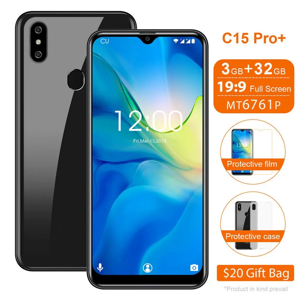 Новинка OUKITEL C15 Pro+ 19:9 сотовые телефоны Android 9,0 3 ГБ+ 32 ГБ Face ID 4G смартфоны покупка