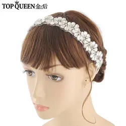 TOPQUEEN H291 модные свадебные аксессуары для волос для Для женщин подготовленный стразы цветок лента для волос невесты Высокое качество