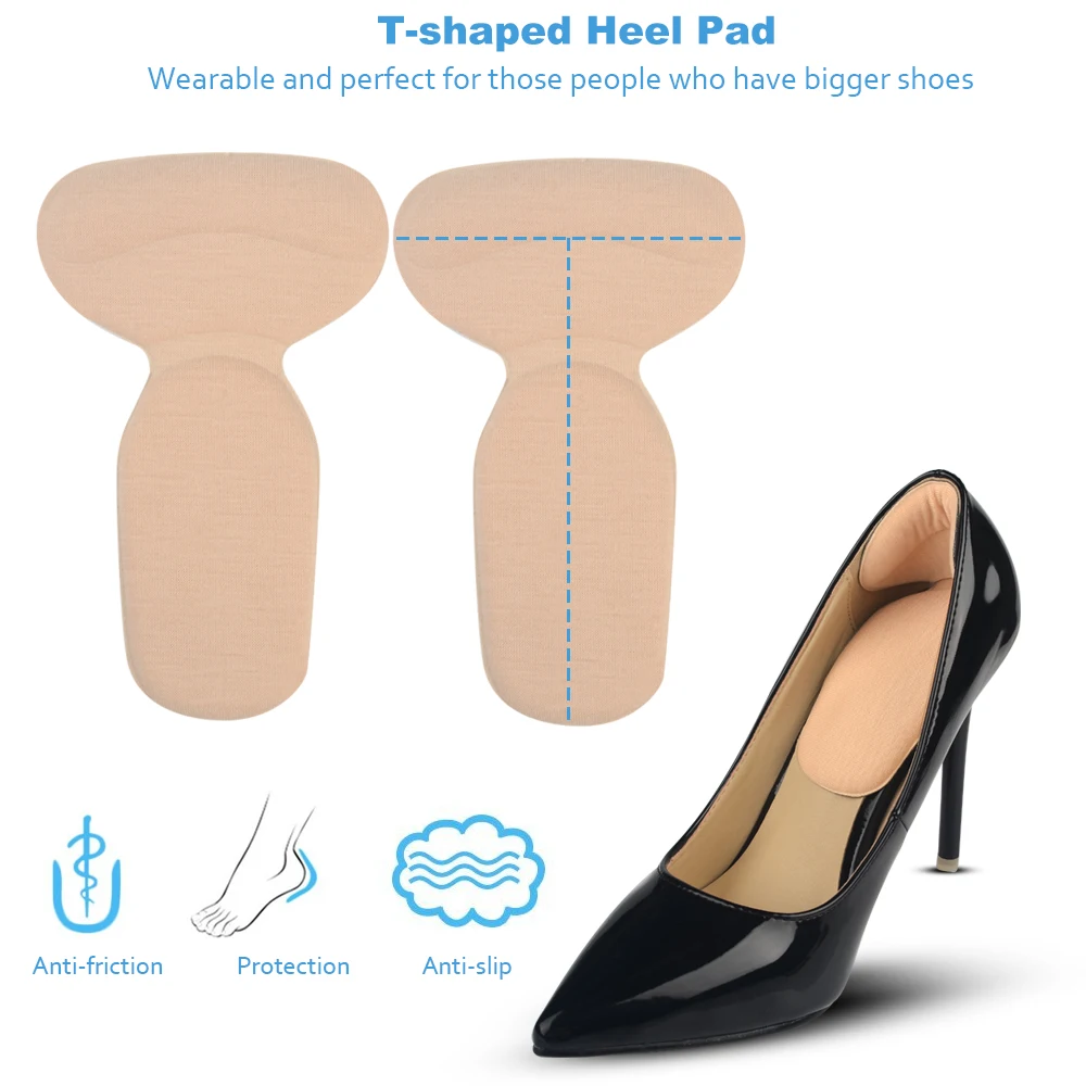 SOUMIT Heel Cushion - 4 Pairs Strong Sticky Shoe Insoles Pads, Heel Grips Liner Care for High Heels Inserts for Women & Men 