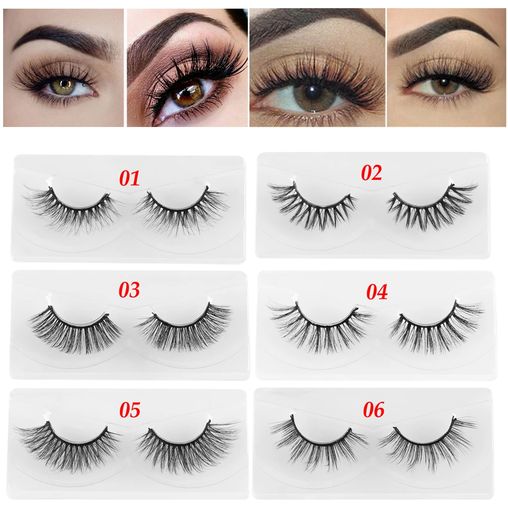 

3D Mink False Eyelashes 1 Pair Extension Reusable Self-Adhesive Natural Curly Eyelashes Non-Irritating Eye lashes Makeup Tools