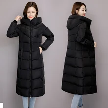 Женские зимние пальто, длинная теплая пуховая Базовая куртка, пальто, Модная приталенная верхняя одежда, женские корейские куртки больших размеров, M-6XL