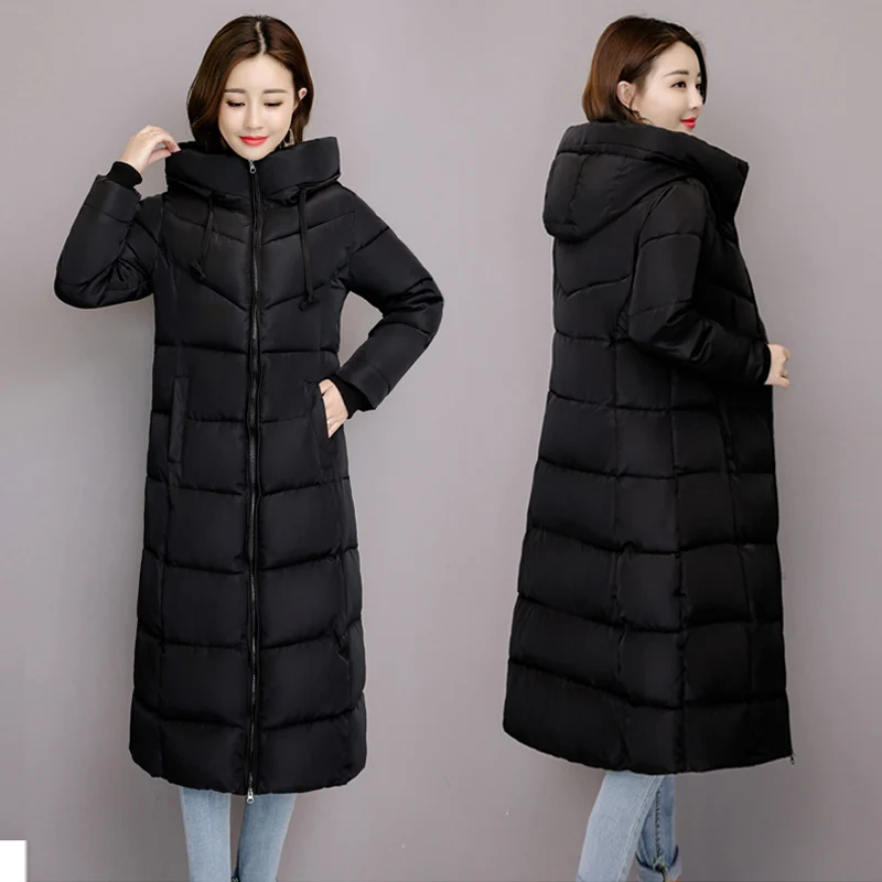 

2019 Women's Winter Coats Long Section Warm Down Basic Jacket Coat Fashion Slim Outwear Female Korean Large size Jackets M-6XL
