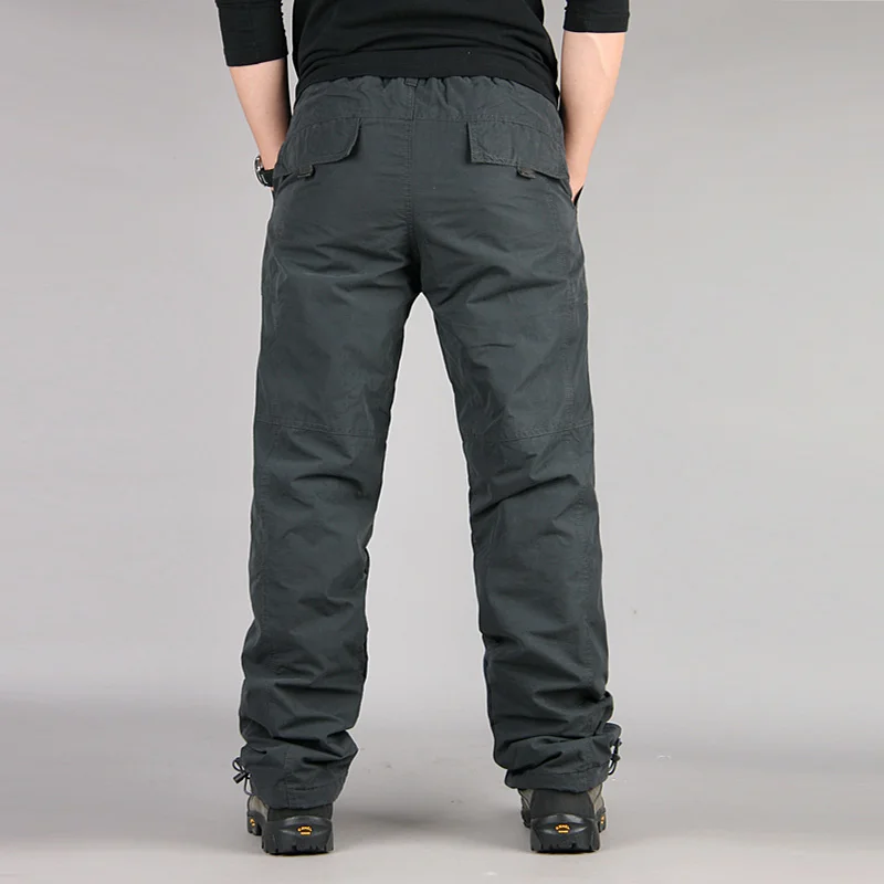 Günstige Winter Verdicken Fleece Cargo Hosen Männer der Doppel Schicht Military Armee Camouflage Taktische Baumwolle Casual Hosen Warme Hose