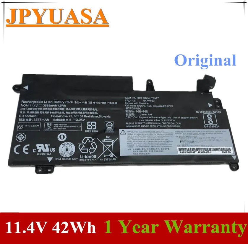 7XINbox 11 4 V 3685mAh 42Wh оригинальный 01AV400 01AV401 01AV435 01AV437 Аккумулятор для ноутбука Lenovo ThinkPad