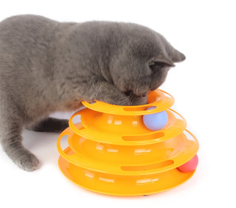 Crazy диск с шариком игрушка для кота 3 слоя интерактивный питомец проигрыватель аттракционов Тройная игра дисковая игрушка для котенка оранжевый/зеленый