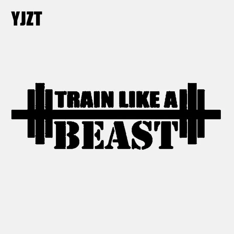 YJZT 15.3CM*4.9CM TRAIN LIKE A BEAST VINYL DECAL CAR STICKER Black/Silver C3-1799 | Автомобили и мотоциклы