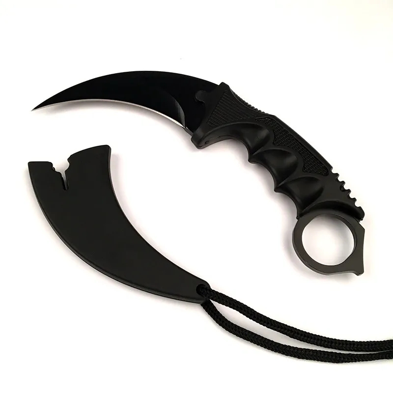 Нож Karambit CS GO с фиксированным лезвием, никогда не выцветает, контр страйк, бои, коготь, ножи для выживания, кемпинга, EDC, косплей, инструменты