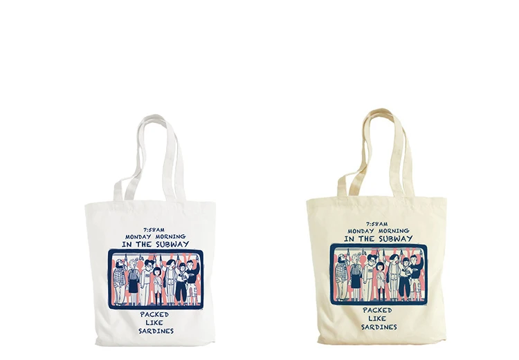 Letter Cartoon Printing Shoulder Recycle Bags Japanese Canvas Joker Casual Handbag Girl Student Portable Foldable Shopping Bag05