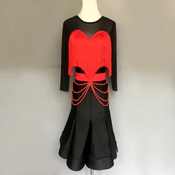 

Custom children's Latin dance competition clothing adult Latin dance performance Latin dance performance latin dance skirt