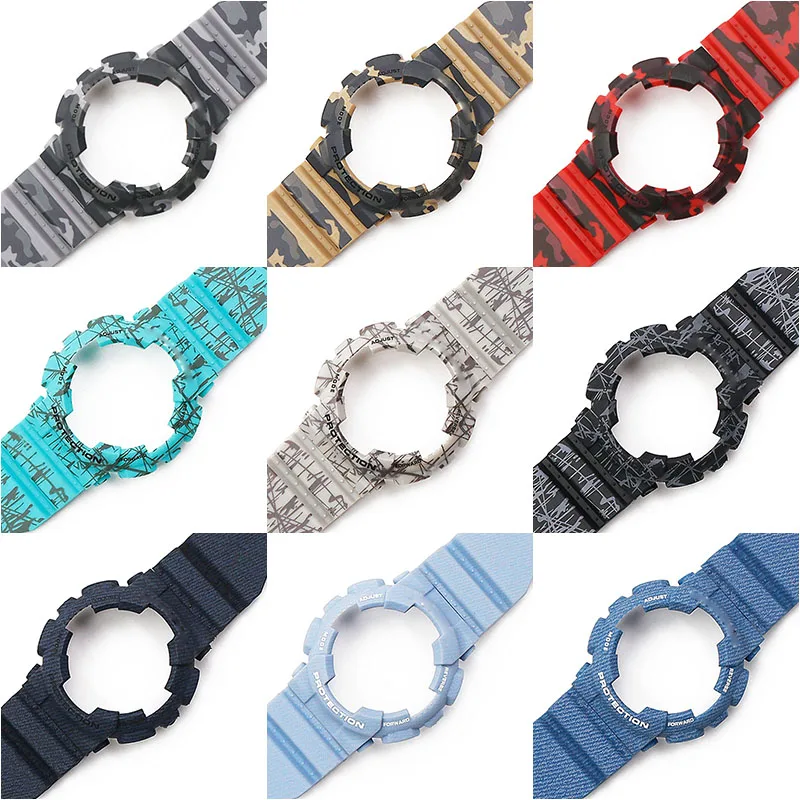 Tanie Pasek z żywicy kamuflażowej akcesoria do zegarków męskich ze sprzączką etui na pasek do Casio CASIO G SHOCK GD120GD100GA110GA100 męskie paski do zegarków