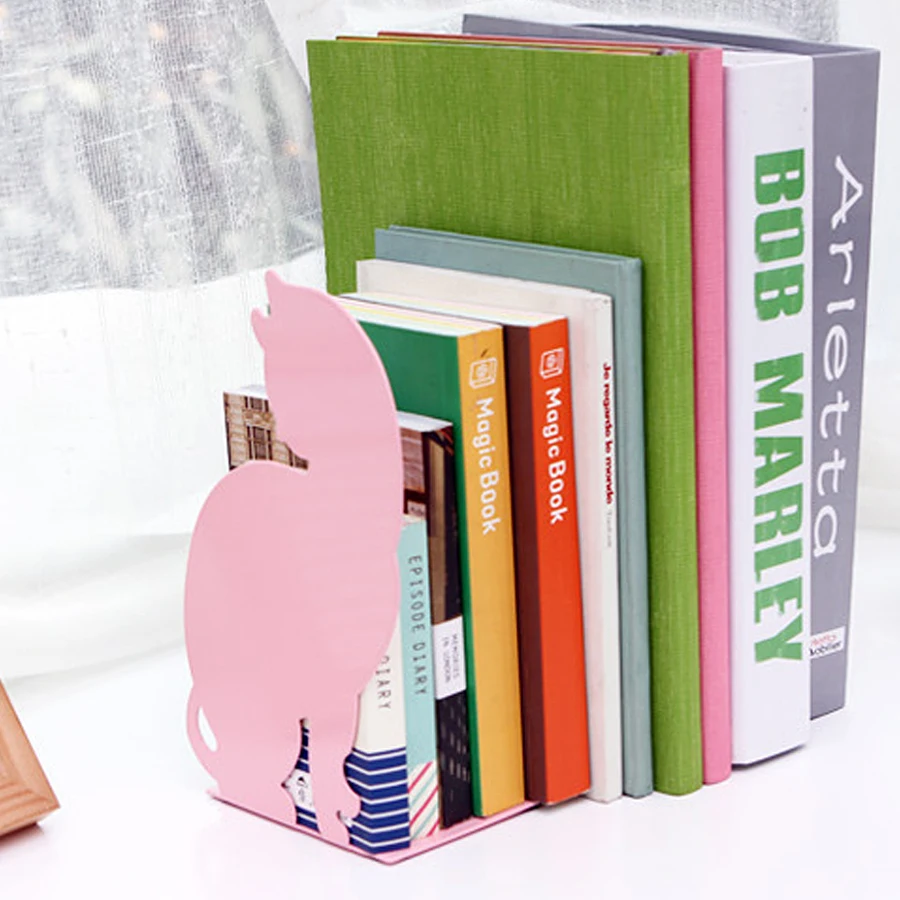 1 Pair Cartoon Music Playing Violin Lazy White Cat Metal 1 Pair Cartoon Music Playing Violin Lazy White Cat Metal Bookends Iron Decorative Book Holder Desk Stands For Books In From Office