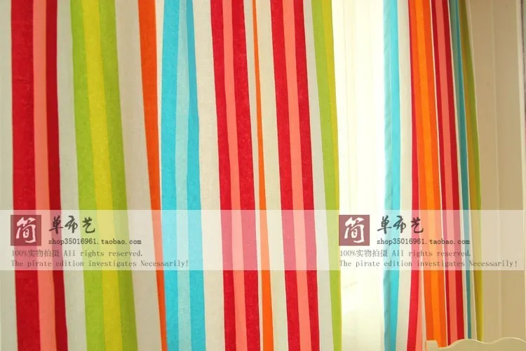 Новые цветные полосатые хлопковые шторы из парусины, скатерти и подушки могут быть настроены