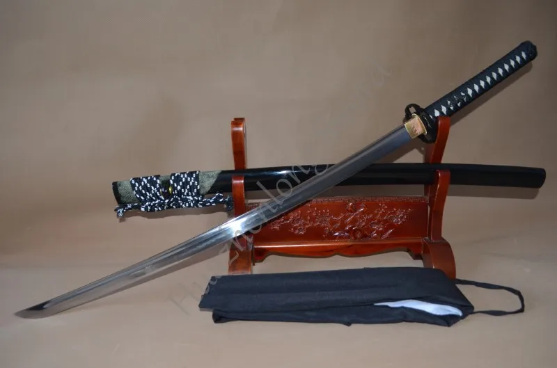 

matching wakizashi for KATANA Full Tang 1095 High Carbon Steel Clay Tempered Blade Sharp Can Cut Bamboos Genuine Rayskin