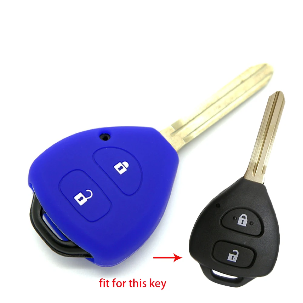 2 кнопки дистанционного ключа автомобиля силикона Fob чехол для Toyota Camry Yaris RAV4 HiLux