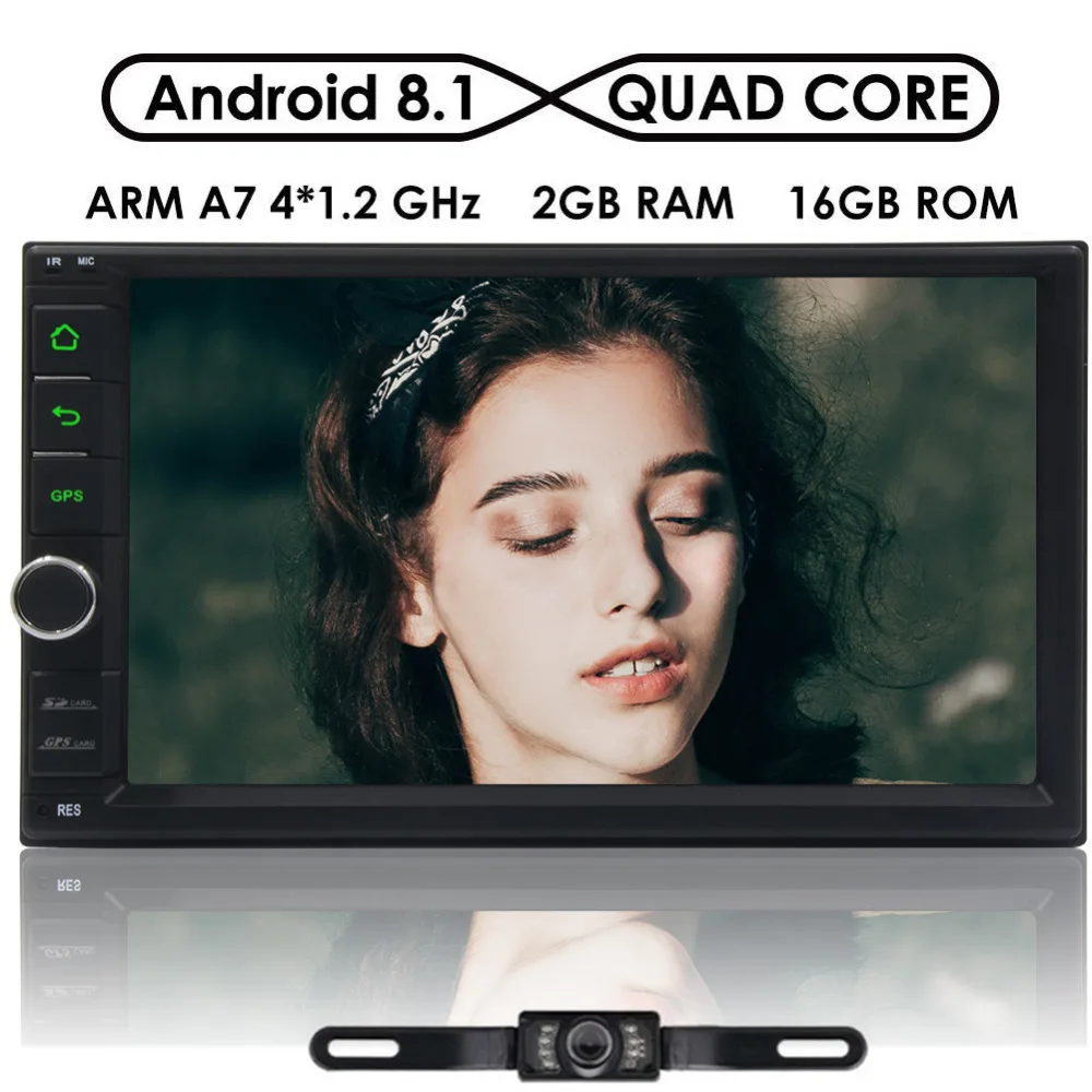 Двойной 2 Din автомобильный стерео с Android 8 1 Oreo четырехъядерный WiFi GPS навигация Bluetooth