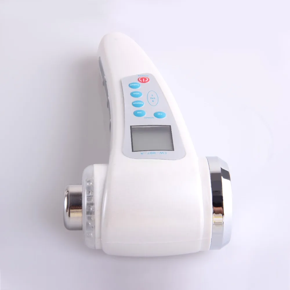 Equipamento da Beleza Ultra-sônico + Íon Galvânico + Led Rejuvenescimento da Pele 4 em 1 Ultra-som + 3 Display Fóton Massageador Facial Lcd 1 Mhz 15 ultra-sônico + íon galvânico + led fóton
