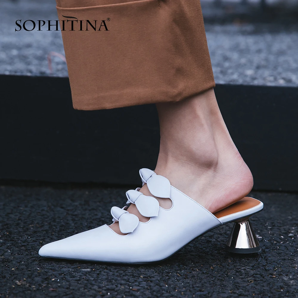

SOPHITINA Thin Heels Women Pumps Butterfly Knot Decoration Pointed Toe Shoes Basic Party Sweet Elegant 5cm Fashion Pumps PO130