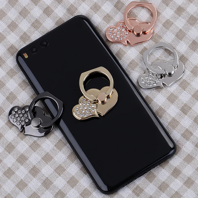 Милое Универсальное кольцо с бриллиантами для мобильного телефона смартфона, 360 градусов, кольцо на палец, подставка с сердцем, автомобильный держатель