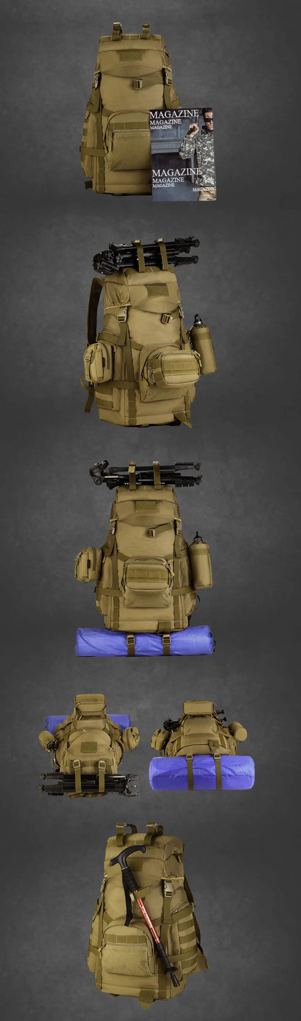 60л Открытый большой емкости рюкзак тактический Molle армейский рюкзак мужской военный рюкзак для альпинизма Спортивная Дорожная сумка Mochila
