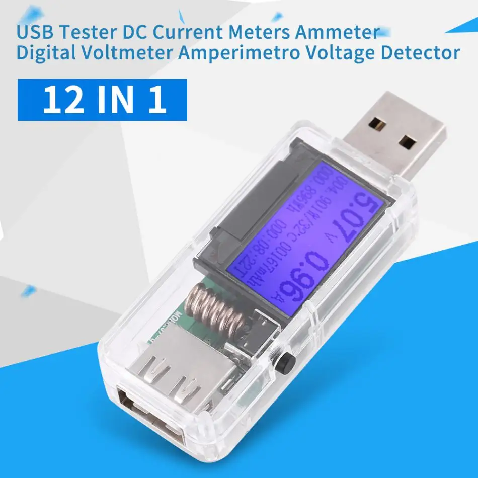 12 в 1 USB Тестер DC Цифровой вольтметр Amperimetro Ток Напряжение метр Amp вольтметр зарядное устройство индикатор