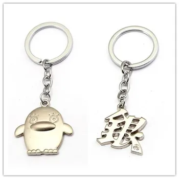 

HSIC Anime GINTAMA Keychain Elizabeth Sakata Silver Penguin Metal Key Ring Valentines Chaveiro Surrounding Men Jewelry HC12669