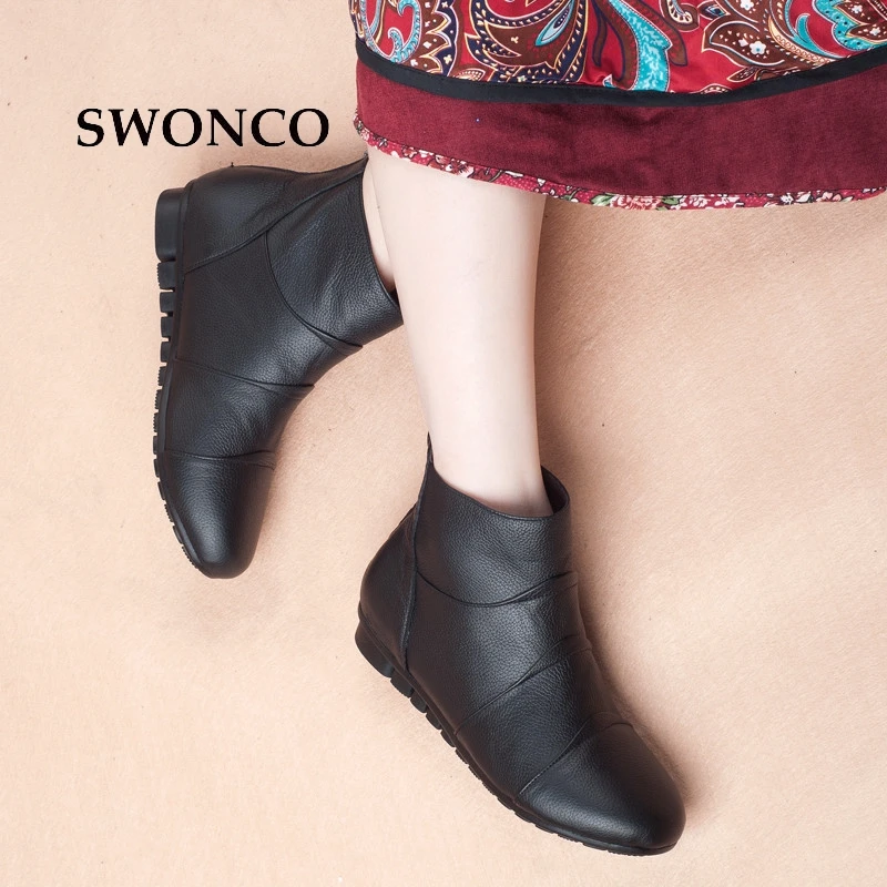 Womens Real leather shoes ankle boots gold Sole 2018Autumn Winter with Box Hi-Q