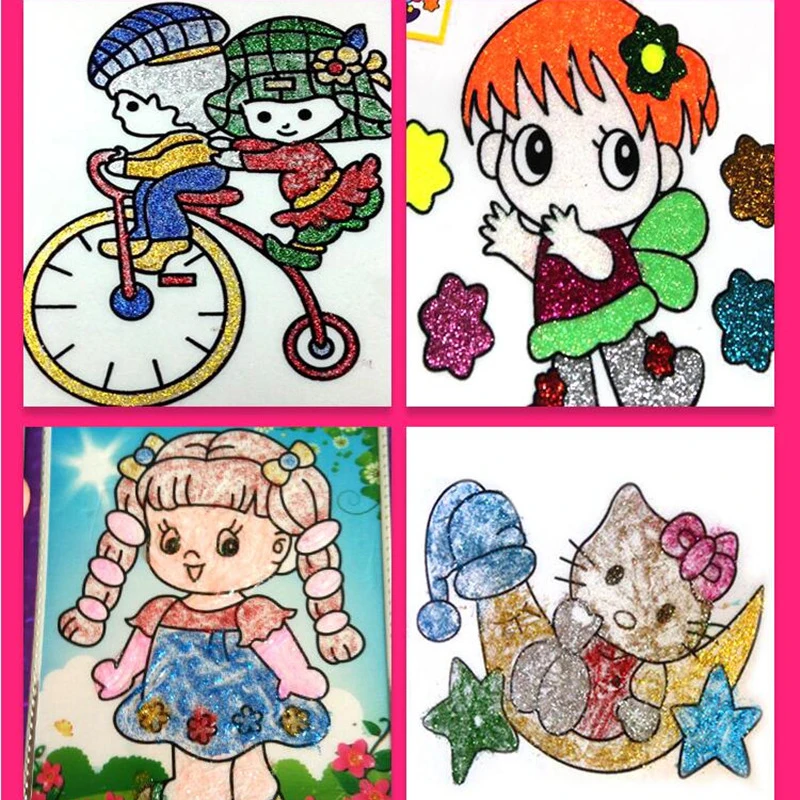 10PC/Pack Glitter Glue Painting Material Decorations Supplie DIY Greeting Card Material Children Hand Craft Painting Flash Paint