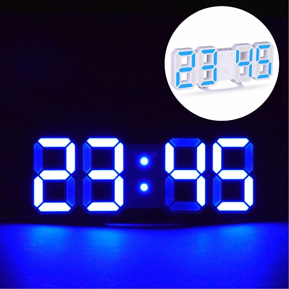 Led Digitale Wekkers Big Digit 3d Wandklok 8 Vorm Elektronische