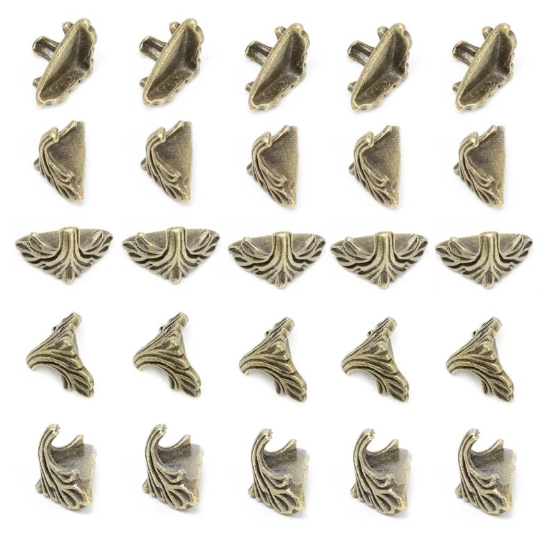 

30 Pcs Decorative Jewelry Gift Box Wood Case Feet Leg Corner Protector19mm x11mm #Aug.26