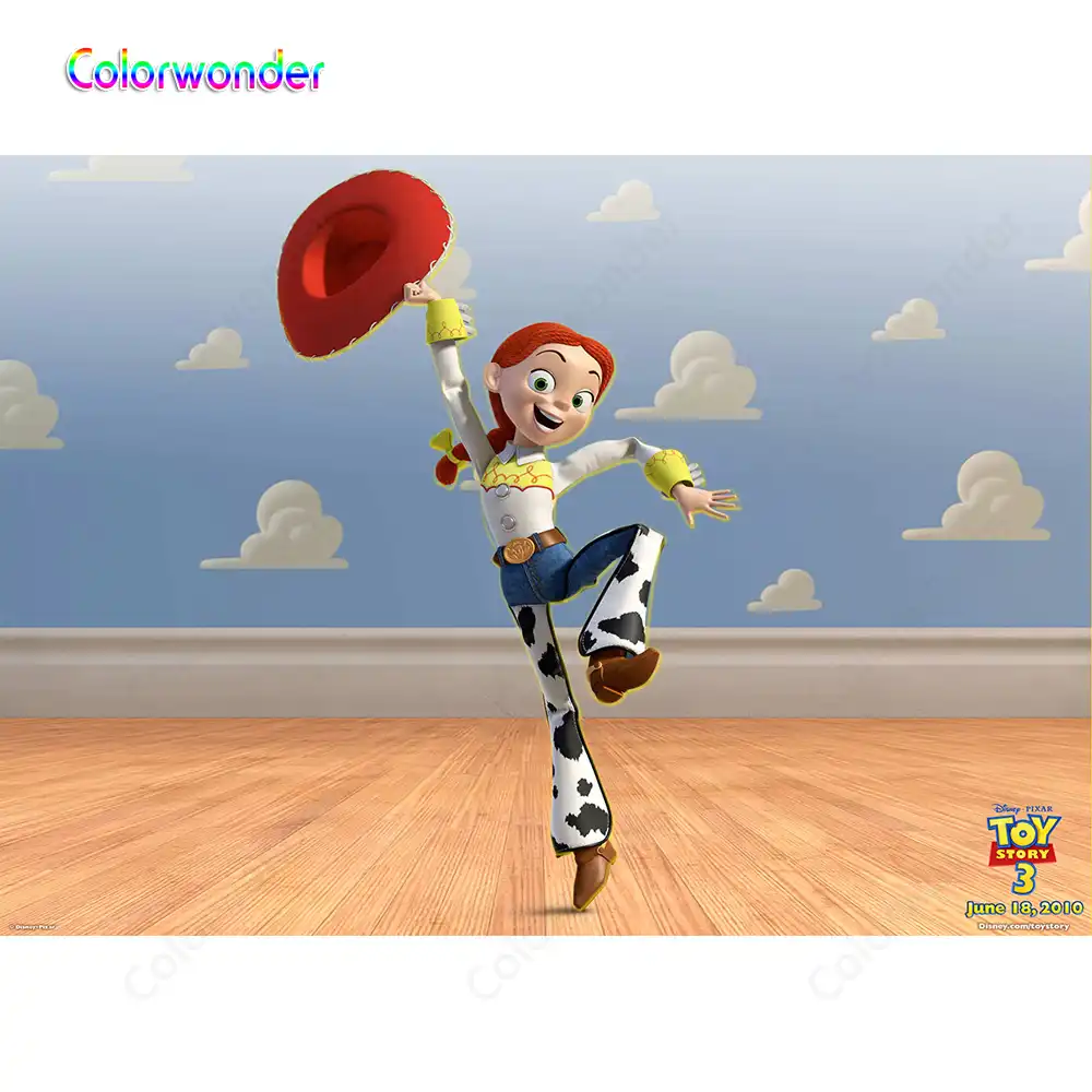 Toy Story Photo Backdrop Buzz Lightyear Jessie Blue Sky White