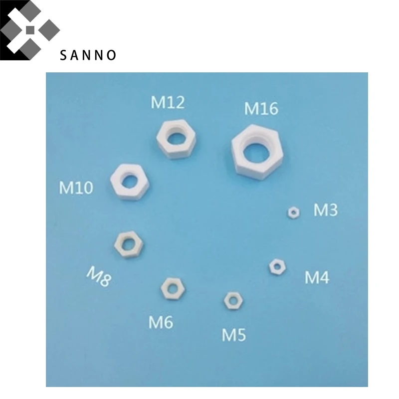 

High quality ceramic screw cap M2 / M5 / M6 / M10 / M16 / M18 heat-resistant nut alumina ceramic socket cap