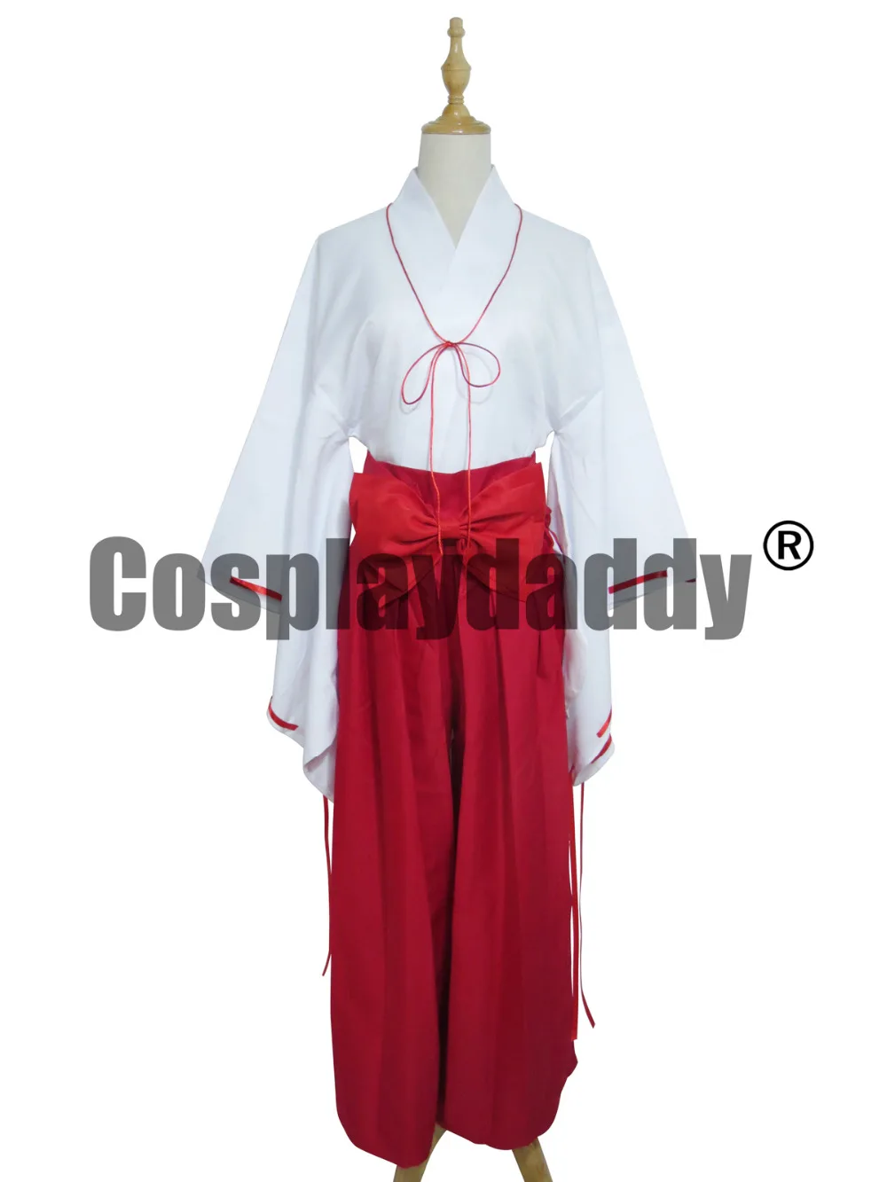 Белое красное кимоно для косплея Inuyasha Kikyo Miko Priestess |