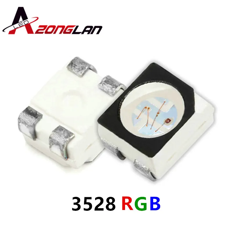 100pcs 3528 RGB POWER TOP 1210 3528 SMD SMT PLCC 2 LED Common Anode Red
