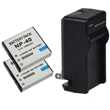 For Casio Camera 2x 1500mAh NP-40 CNP40 Battery +Charger EX-Z30 Z40 Z50 Z55 Z57 Z750 EX-P505 P600 P700 PM200 Replacement Bateria