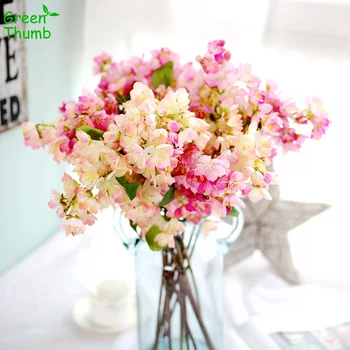 

10pcs 52.5cm Artificial Cherry Blossom for Home Garden Party Wedding Decoration Green Thumb Artificial Cherry Flower