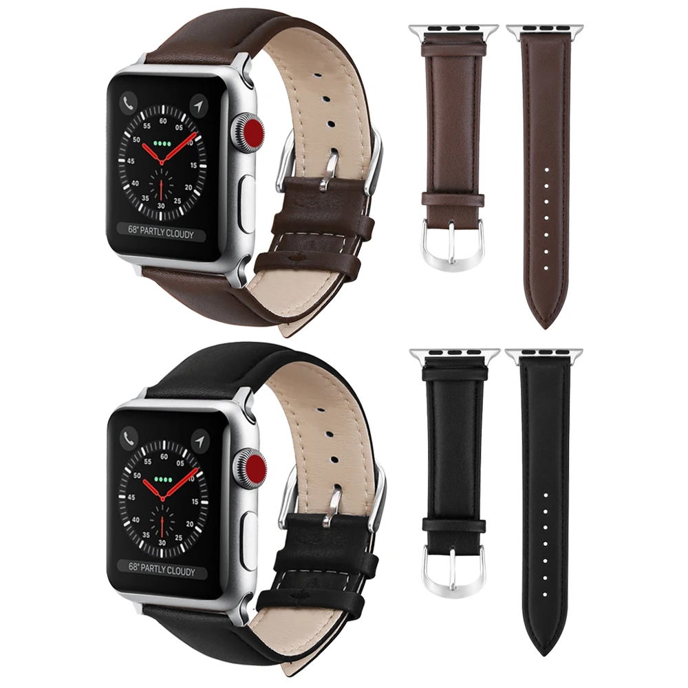 MUSEN кожа Watchb Apple watch браслет черный пояс ремешки Кожаный ремешок смотреть группы 38