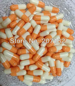 

(1000pcs/pack) Size 3 Orange /White Color Gelatin Capsule, 3# Empty Capsule---Top & Bottom Joined