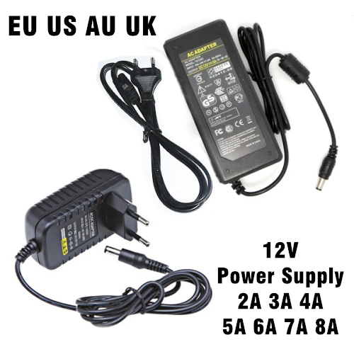 

QINGYING DC 12V 2A 3A 4A 5A 6A 7A 8A Led Strip Power Transformer AC 110V-240V to DC 12V Power adapters