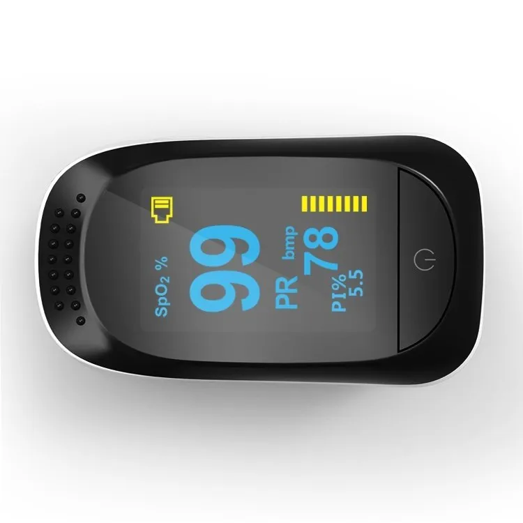Pelvifine New OLED Pulse Oximeter Fingertip Blood Oxygen Saturation Monitor SpO2 Sensor Meter with Alarm Beep Rotating