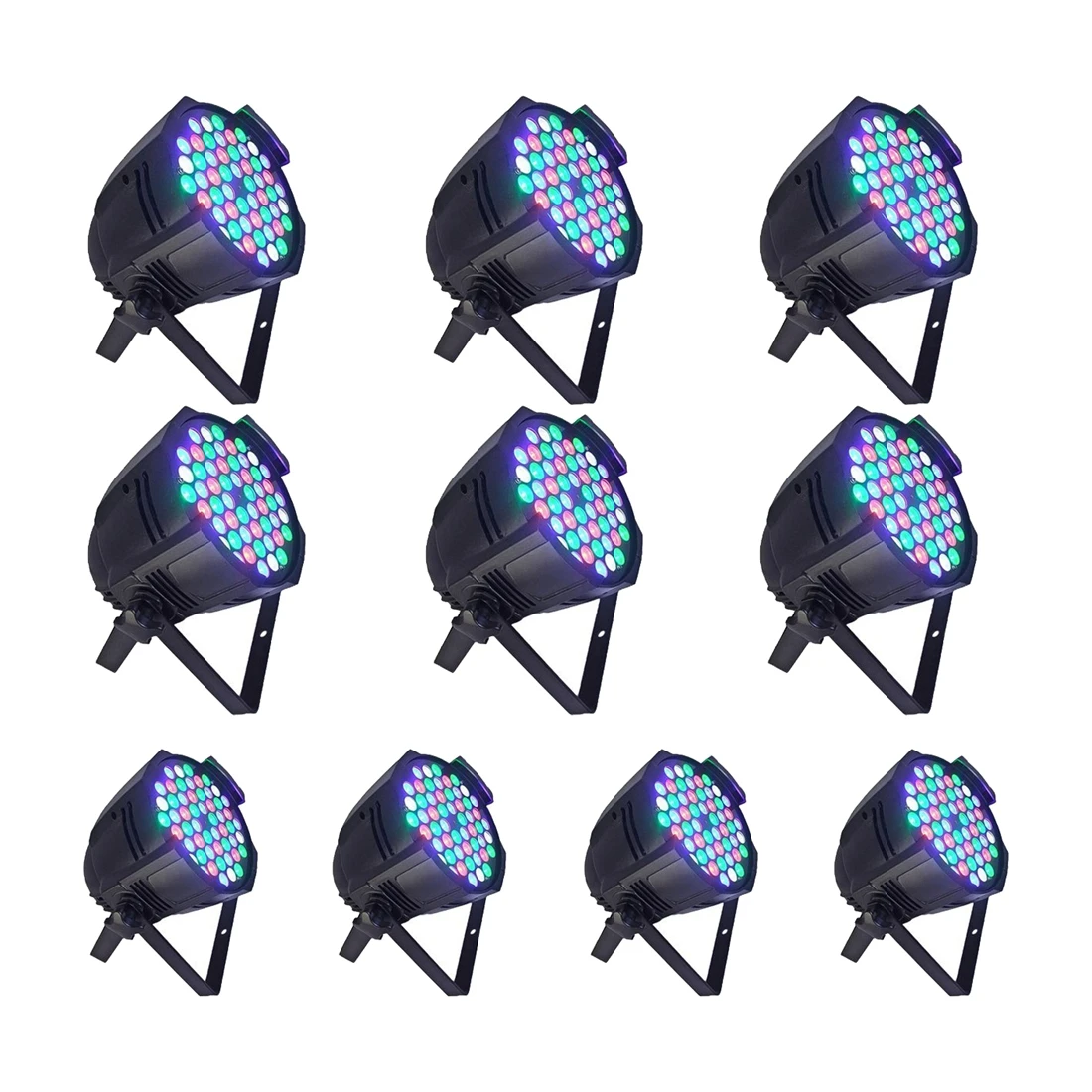 Новинка 10 шт. 54x3 Вт LED PAR огни RGBW PAR64 DMX512 сценическое шоу | Освещение