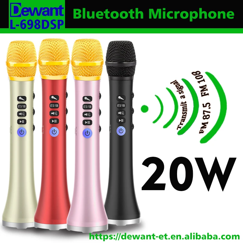 

10pcs L-698DSP 20W professional DSP wireless Bluetooth microphone speaker for mobile phone karoke with FM radio transmitter