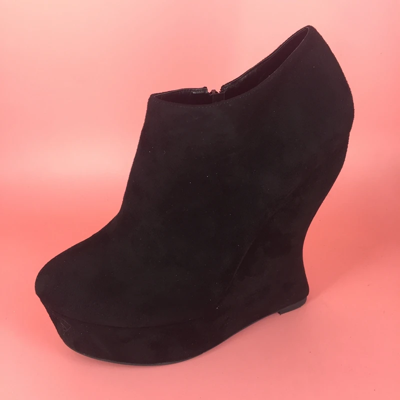 black ankle boots wedge heel