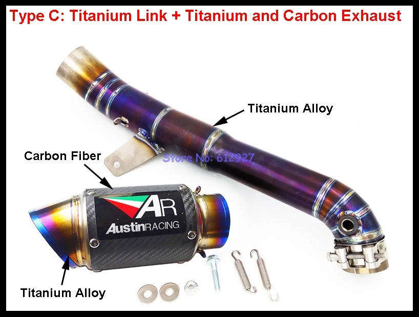 Титан сплав и углеродного волокна мотоцикл выхлопной глушитель выхлопной трубы Системы для CBR1000RR 2008- с дБ убийца средняя труба и выхлопных газов