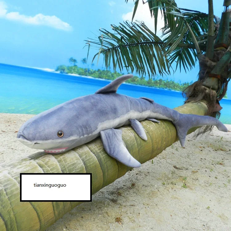 Большой плюшевый серая акула игрушки Новый Моделирование Акула кукла подарок около 140 см 2587