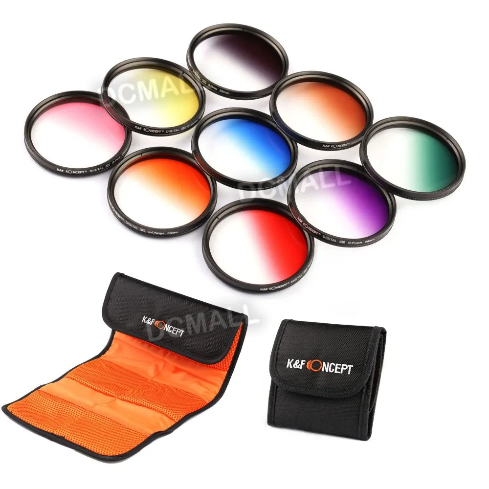 58mm Graduated Color GND Lens Filter Kit for Canon Rebel T5i T3i 18 55