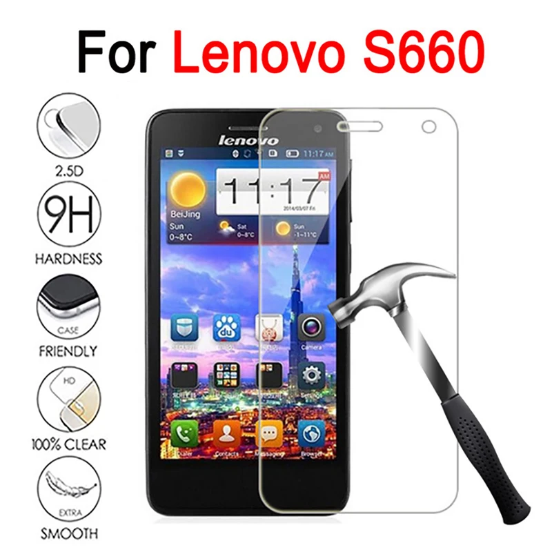 

For Lenovo S660 Screen Protector protective glass for lenovo s660 tempered glas protect film full cover Anti-Explosion 2.5D