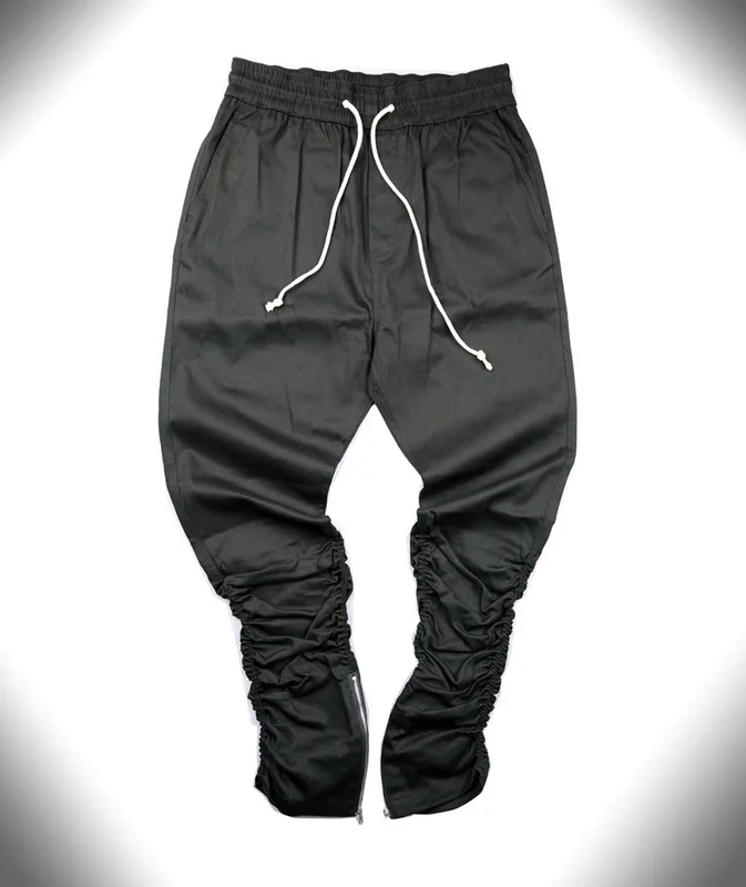 HZIJUE хаки/черный/зеленый корейский хип-хоп модные штаны с застежками-молниями фабричное соединение Мужская городская одежда Джоггеры мужские